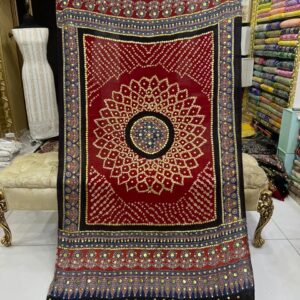 Silk work Mukesh Ajrak prints (Three piece)